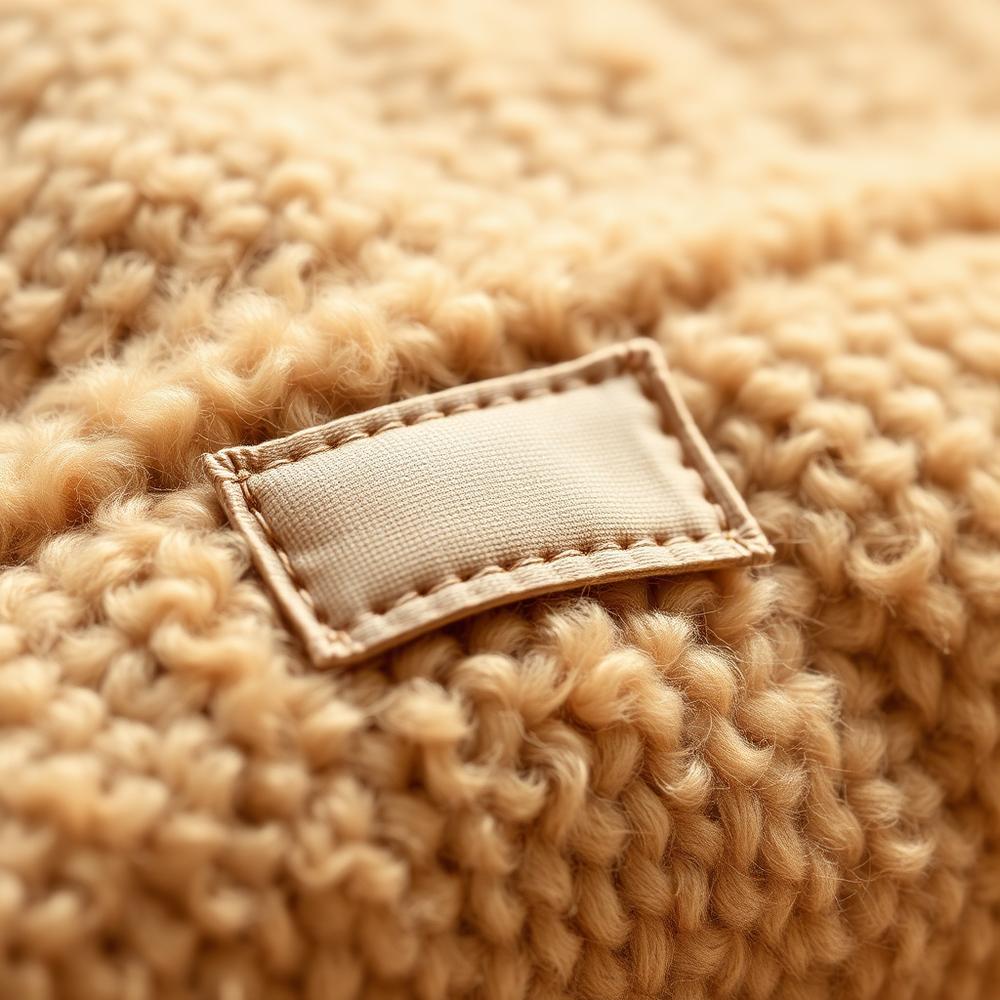 Gewebtes Etikett auf Textil